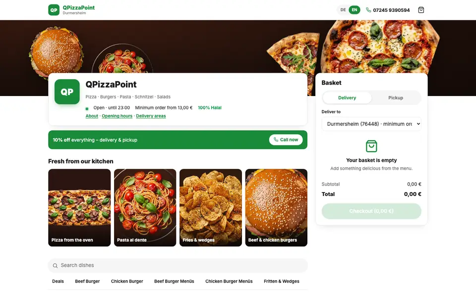 QPizzaPoint website